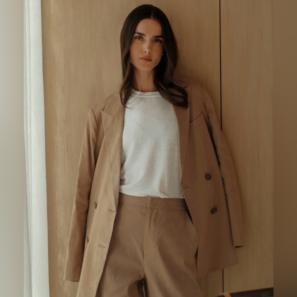 Jenni Kayne Linen Keaton Blazer in Khaki